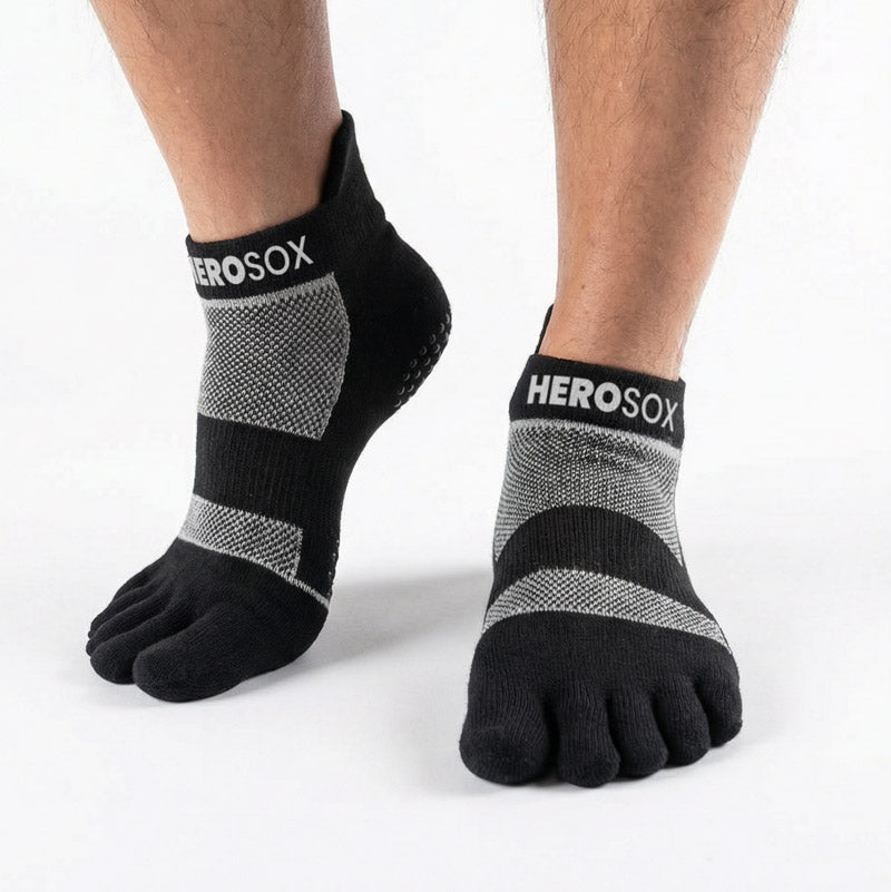 HEROSOX Five-Toe DotGrip™ Ankle Socks