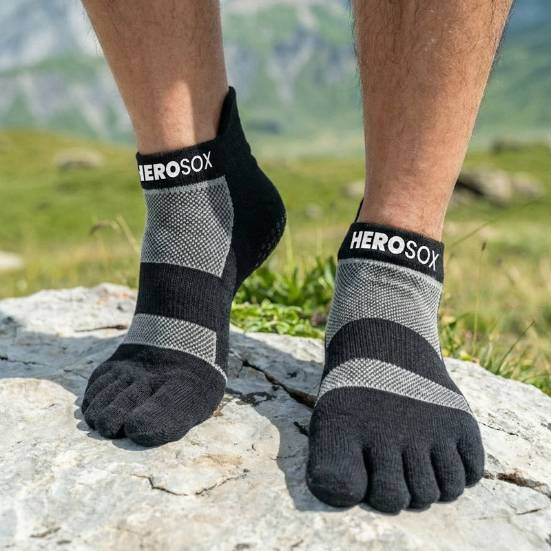 HEROSOX Five-Toe DotGrip™ Ankle Socks